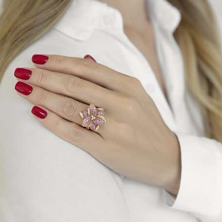 Prsten s diamanty a safíry Delicious Jasmine